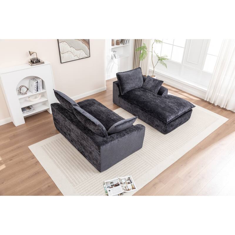 103" L-Shaped Cloud Sectional Sofa with Chaise, Upholstered Boneless Couches for Living Room, Modern Modular Chenille Sofa