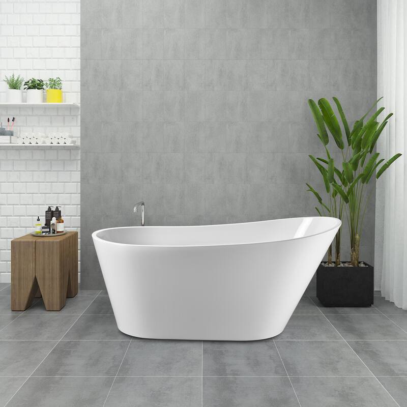 Freestanding Pure Acrylic Sheet Bathtub With Drainage and Overflow