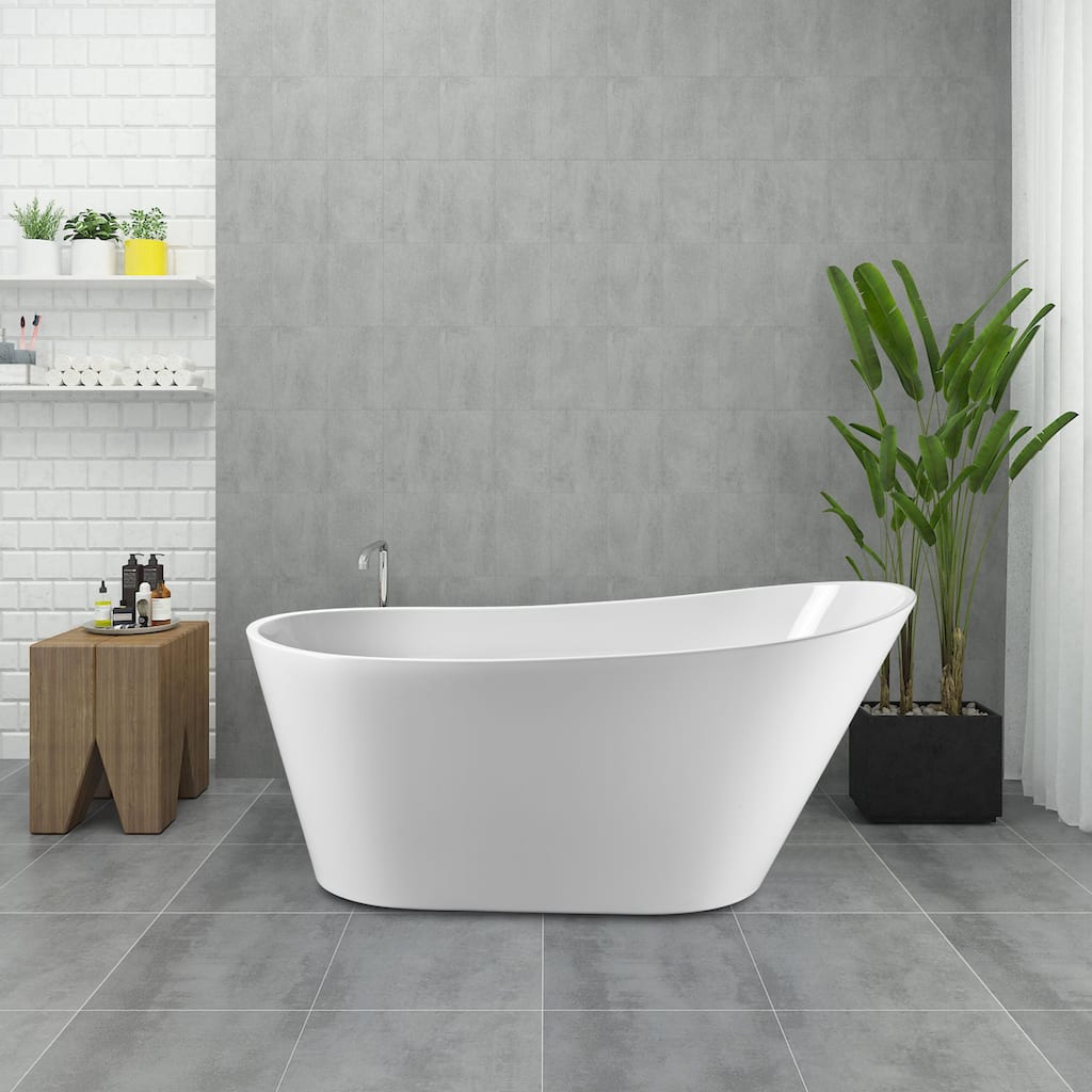 Freestanding Pure Acrylic Sheet Bathtub With Drainage and Overflow