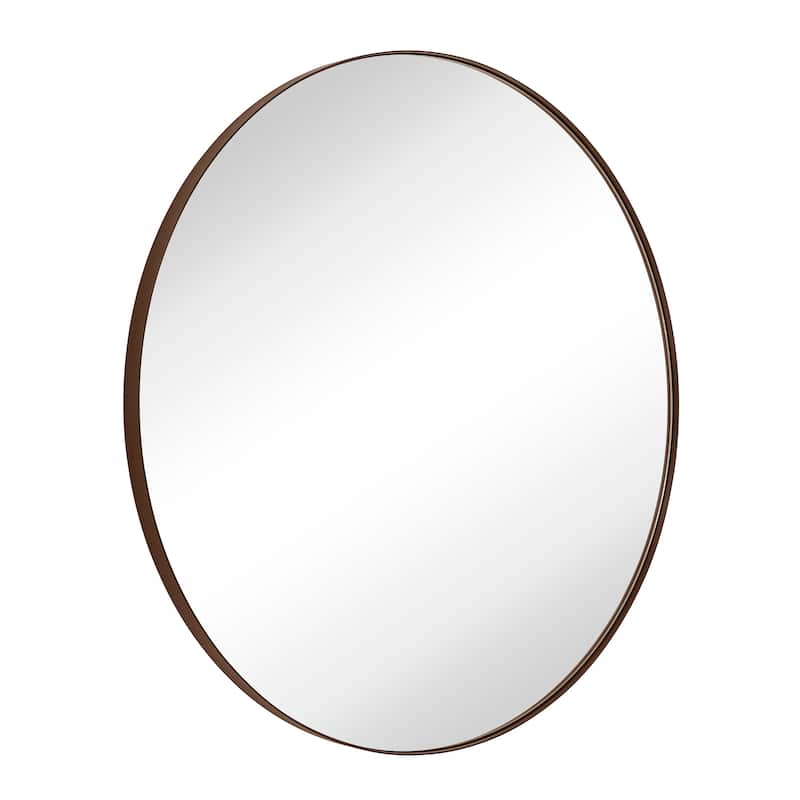TEHOME Yolanta Round Metal Wall Mirror - 30" x 30" - Rubbed Bronze