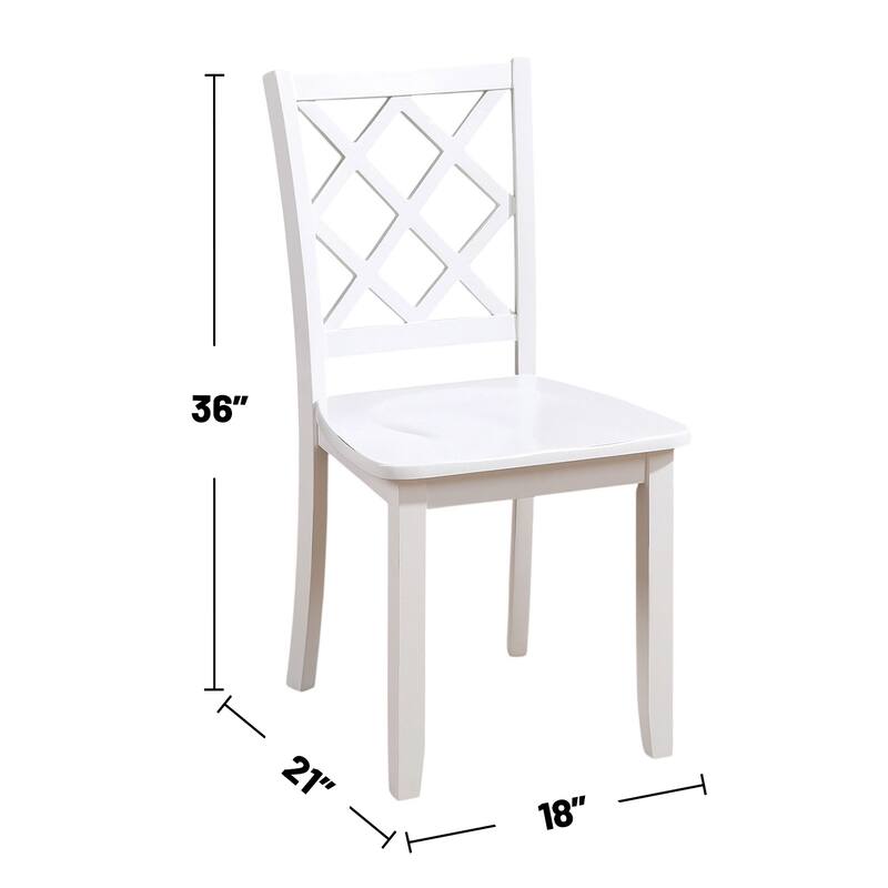 5 Piece Rectangular Wooden Dining Set with Diamond Chair Back