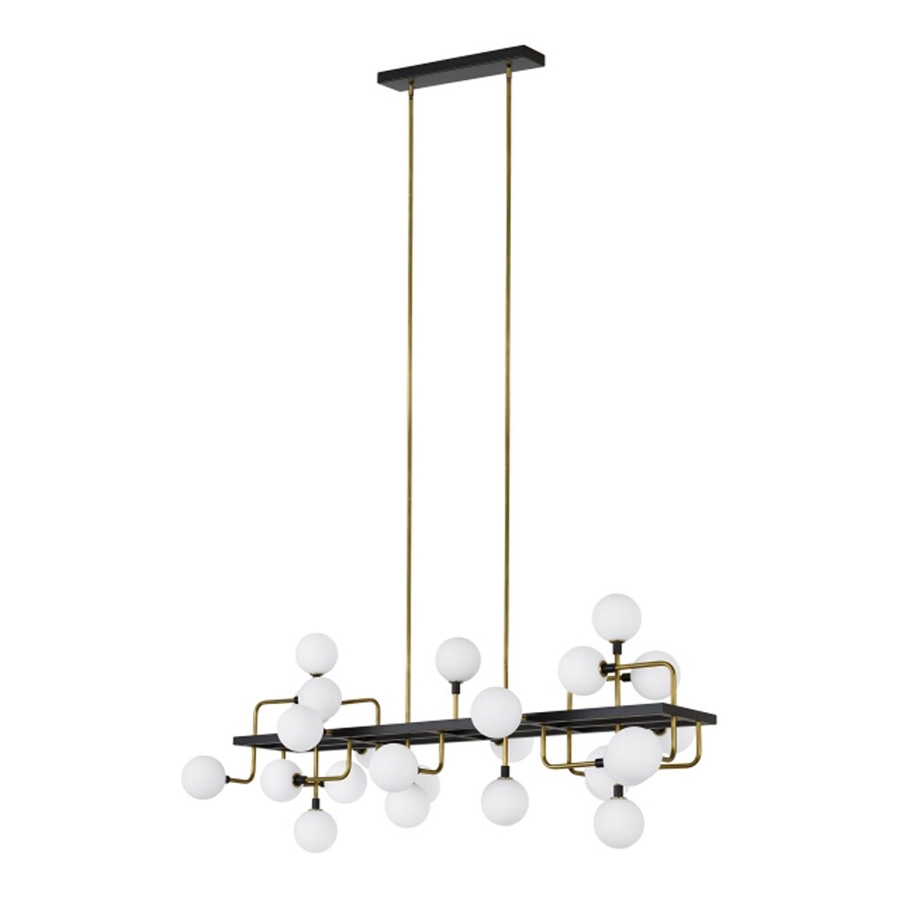 Tech Lighting 700LSVGO-LED9  Viaggio 25 Light 56" Wide LED Linear Chandelier - (Smoke / Polished Nickel / 2700K) - Chandeliers For Bedrooms by Overstock.com