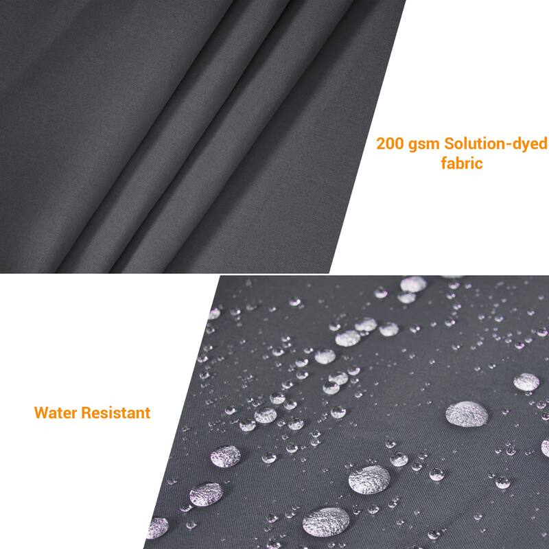 Bonosuki 10 x 6.5ft LED Patio Rectangular Umbrella Outdoor Market Umbrella Aluminium/Steel with Tilt and Crank