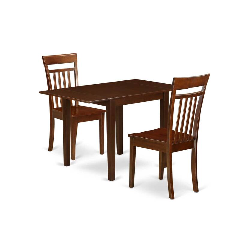 HomeStock 3-Piece Mahogany Finish Solid Wood Top Dining Table Set