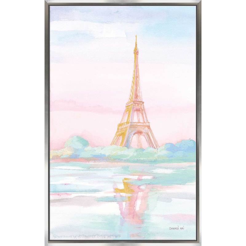 "Pastel Paris V" Print on Floating Canvas
