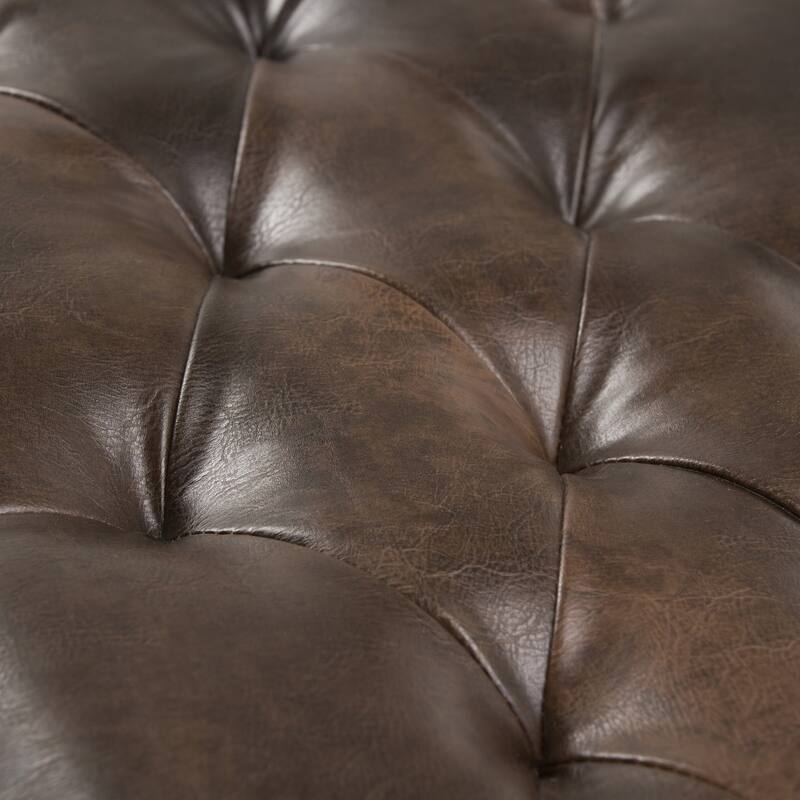 WYNDENHALL Donovan 49 inch Wide Traditional Rectangle Ottoman Bench Faux Leather