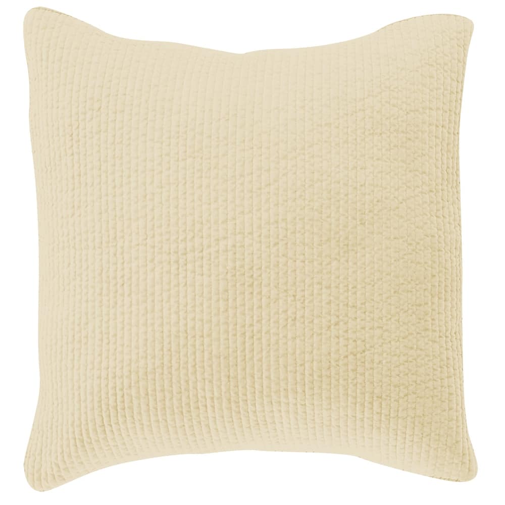 HiEnd Accents Stonewashed Cotton Velvet Quilted Euro Sham, 27" x 27", 1PC