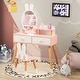 preview thumbnail 14 of 18, Gymax Kid Vanity Set Makeup Table Stool with Drawer Shelf Wood Leg