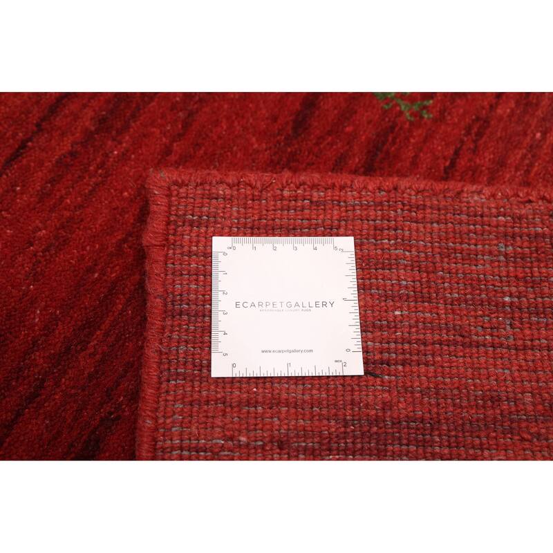 ECARPETGALLERY Hand Loomed Kashkuli Gabbeh Red Wool Rug - 8'1 x 11'4