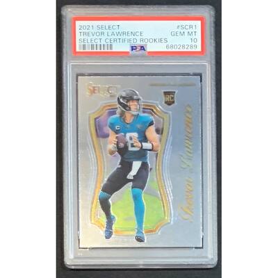 Trevor Lawrence 2021 Panini Select Certified Rookies Football Card RC #SCR1 Graded PSA 10 - 8'6" x 11'6"