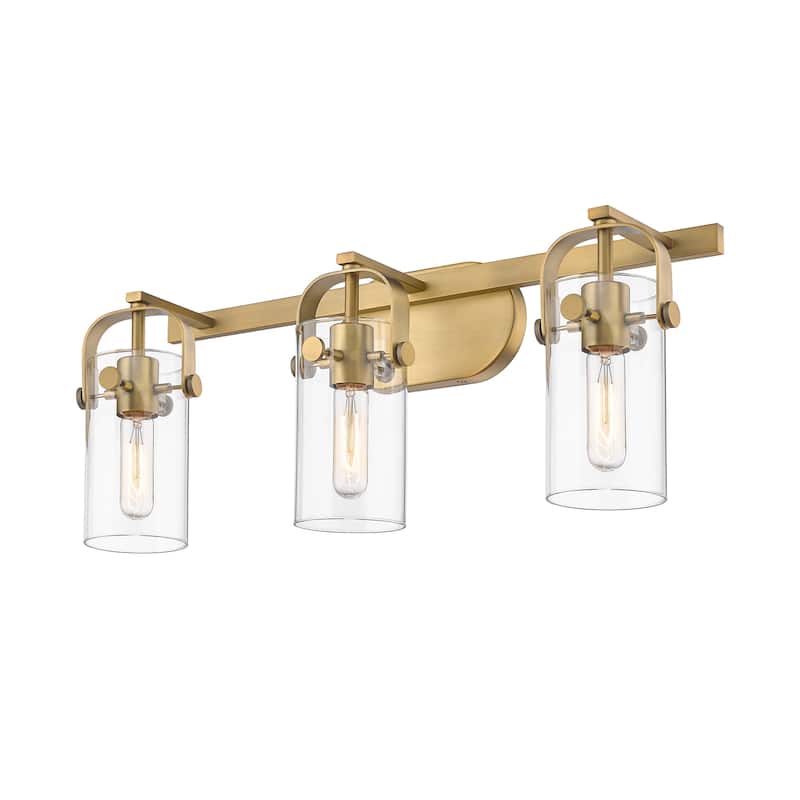 Innovations Lighting 423-3W-11-24 Pilaster Vanity Pilaster 3 Light 24" - Brushed Brass / Clear