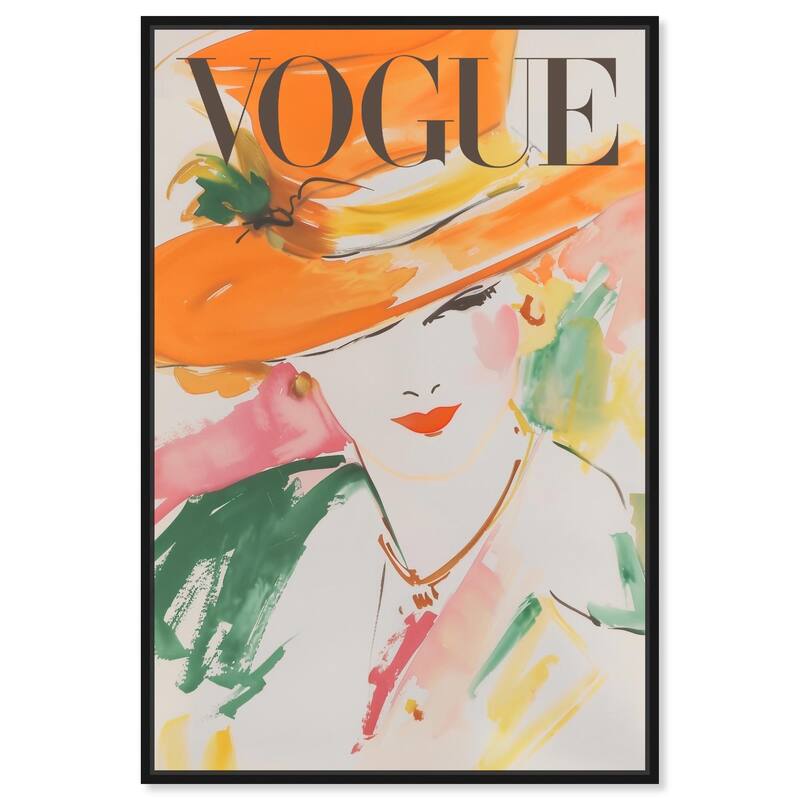 Woman in Hat Cover Canvas by Art Remedy - Black - 30" x 45"