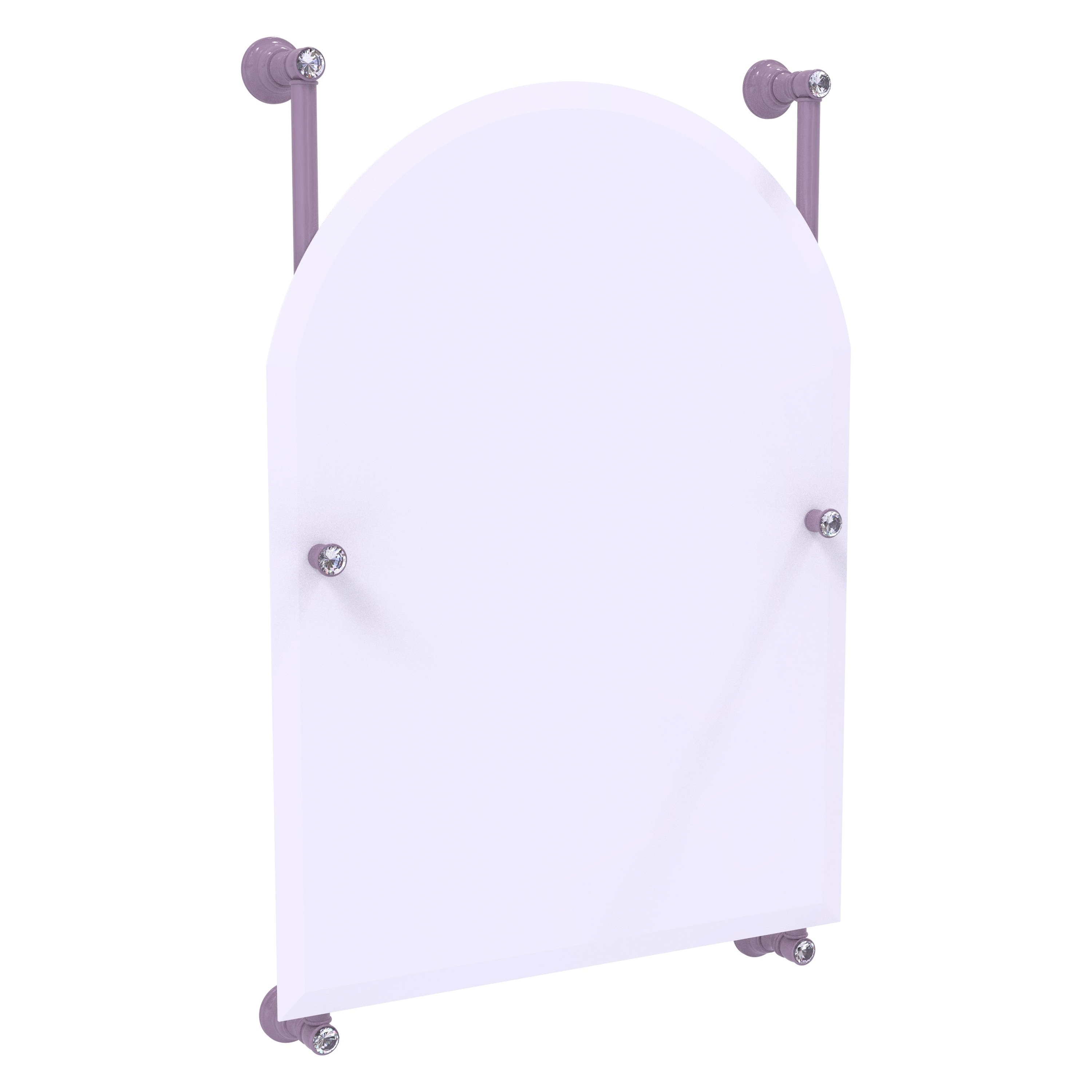 Allied Brass Carolina Crystal Collection Arched Top Frameless Rail Mounted Mirror