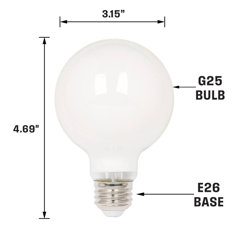 Westinghouse Lighting 5.5-Watt (40-Watt Equivalent) Soft White G25 Dimmable Filament LED Light Bulb, Medium Base