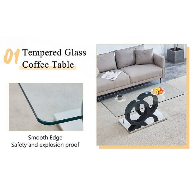 Stylish MDF Coffee Table with Glass Top for Versatile Living Spaces