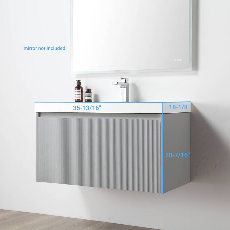 Floating Bathroom Vanity with Sink, Wall Mounted Vanity