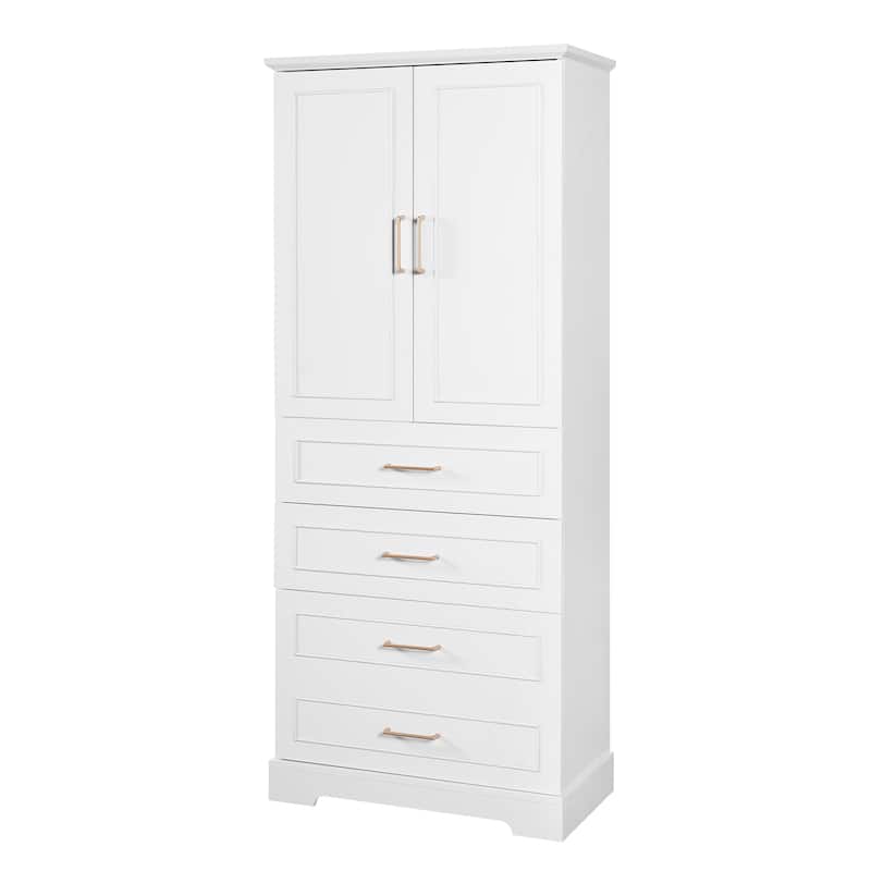 72.2"Tall Freestanding Bathroom Cabinet With 3 Drawers (Partitioned, Standard, Deep), Adjustable Shelf,Soft-Close Doors