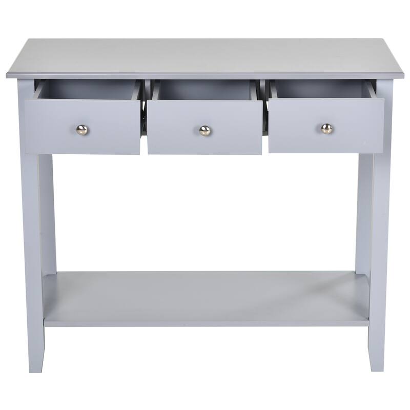 HOMCOM Console Table Industrial Desk with Drawer Bottom Shelf & Large Tabletop for Pictures, Great for the Entryway