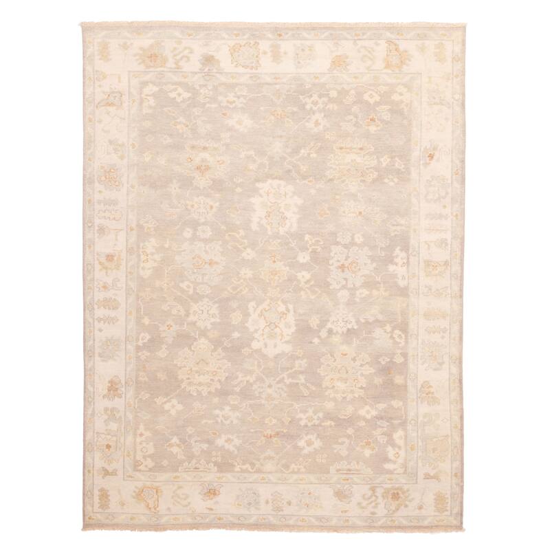 ECARPETGALLERY Hand-knotted Modern Oushak Grey Wool Rug - 8'9 x 11'11