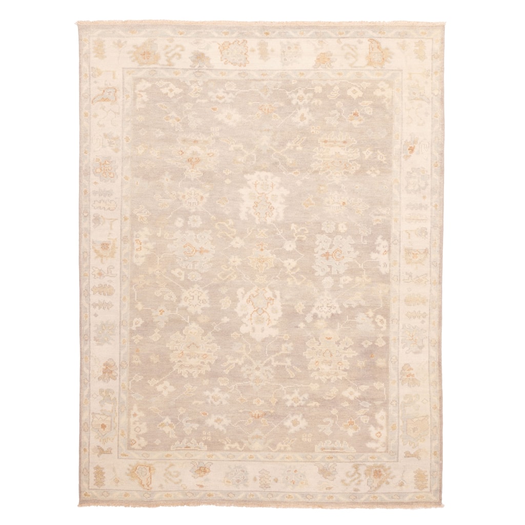ECARPETGALLERY Hand-knotted Modern Oushak Grey Wool Rug - 8'9 x 11'11