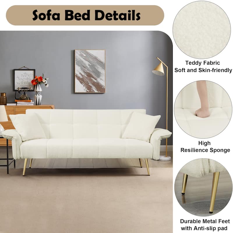 70.1 "futon sofa bed, convertible double sofa bed