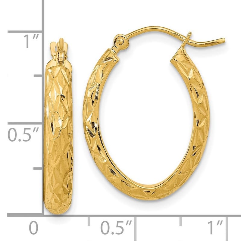 Curata 14k Yellow Gold Textured Flat Swirl Hook Earrings 28.5x0.65mm