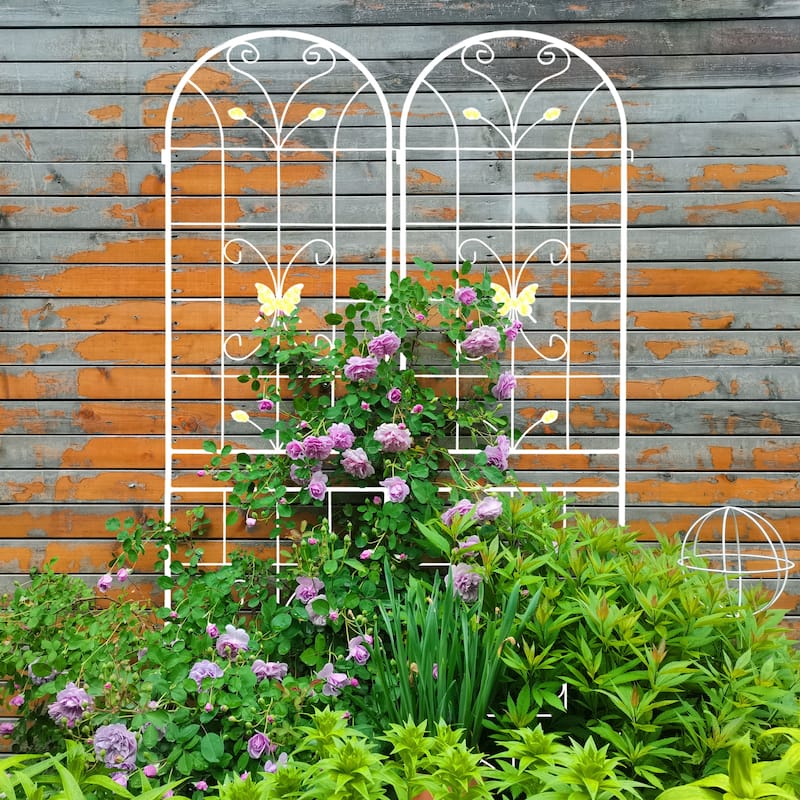 4 Pack Metal Garden Trellis 86.7" x 19.7" Rustproof Trellis for Climbing Plants Outdoor Flower Support