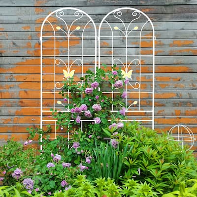 4 Pack Metal Garden Trellis 86.7" x 19.7" Rustproof Trellis for Climbing Plants Outdoor Flower Support