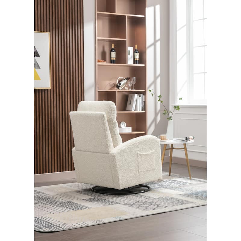 Rocking Chair, High Backrest Upholstered Swivel Gliders Rocking Armchair, Rocking Chair Nursery with Thick Padded Cushion