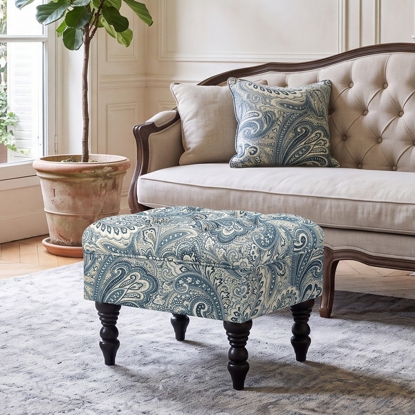 7/4値下げしました！RA SOFA FOOT STOOL Adeco Ottoman Stool Tufted Foot Rest Fabric Floral Vanity Stool