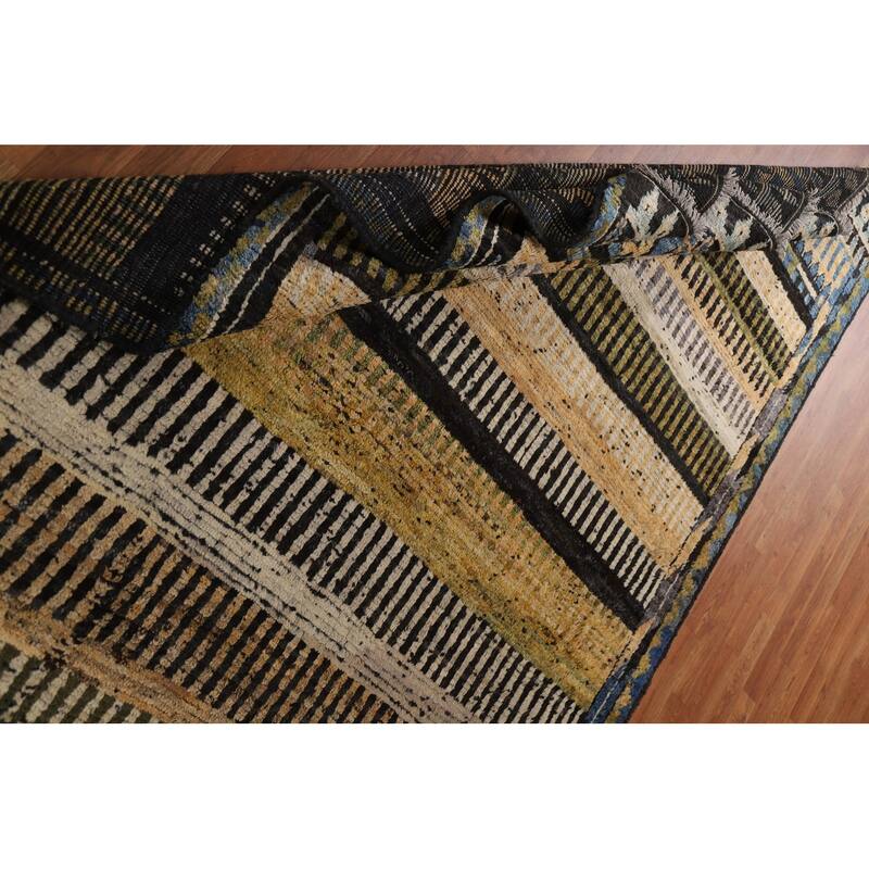 Hand Knotted Oriental 100% Wool Carpet Modern Tribal Multi-Colored Moroccan Area Rug - 8' 1'' X 5' 10''