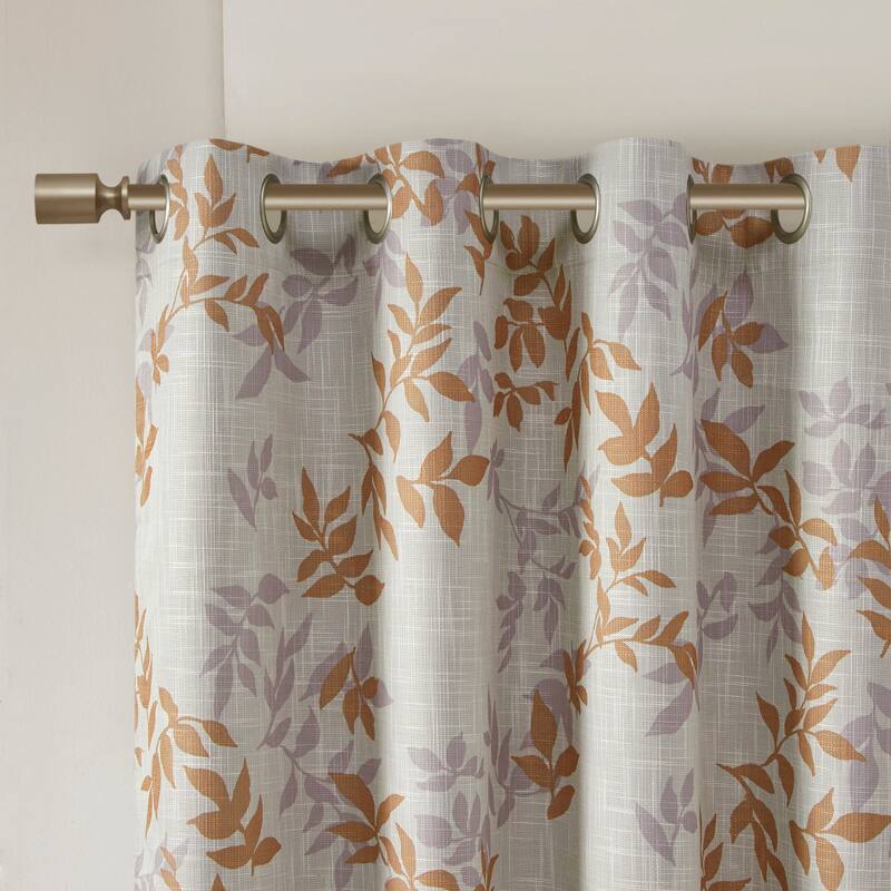 SunSmart April SIngle Printed Botanical Blackout Curtain Panel