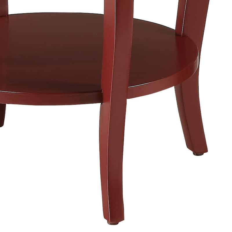 Clarissa Round Side Table with Bottom Shelf