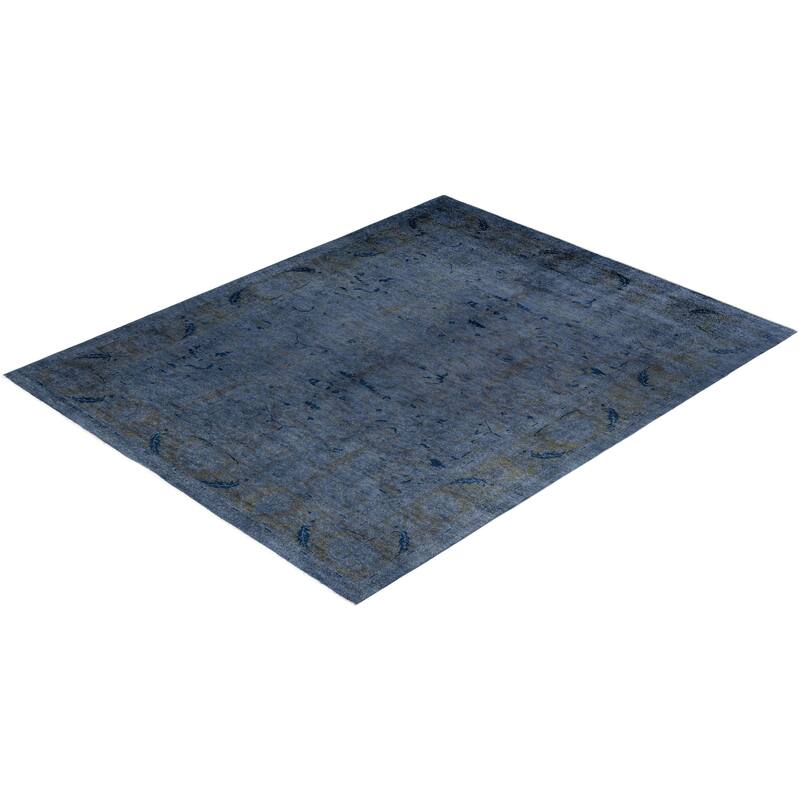 Overdyed One-of-a-Kind Hand-Knotted Area Rug - Gray - 8' 2" x 10' 2"
