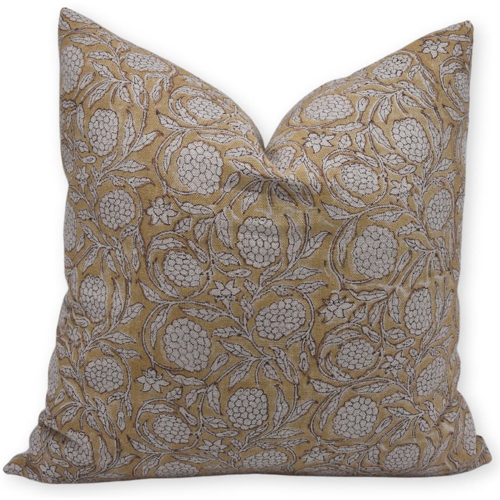 Linen Outdoor Sofa Block print pillow Cover - Merakhi