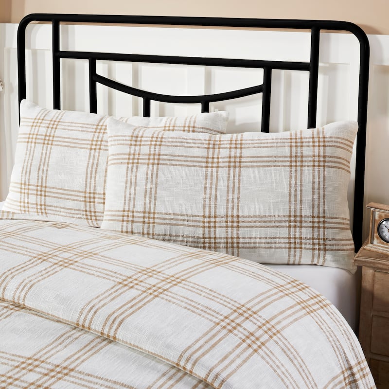 Wheat Plaid King Sham 21x37