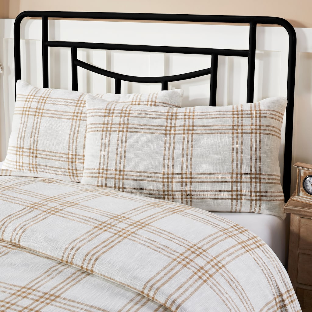 Wheat Plaid King Sham 21x37