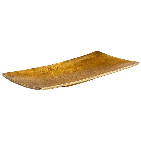 Cyan Design 08955 Double Up 14-1/4" Wide Aluminum Tray - Antique Brass