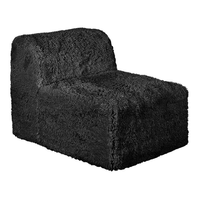 Furniture of America Ylena Modern Faux Fur Foam Modular Compressed Sofa Chair