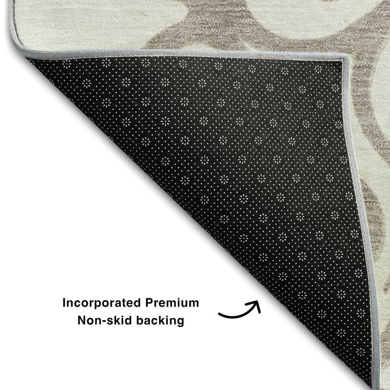 Premium Washable Super Soft Transitional Scroll Mayfield Rug