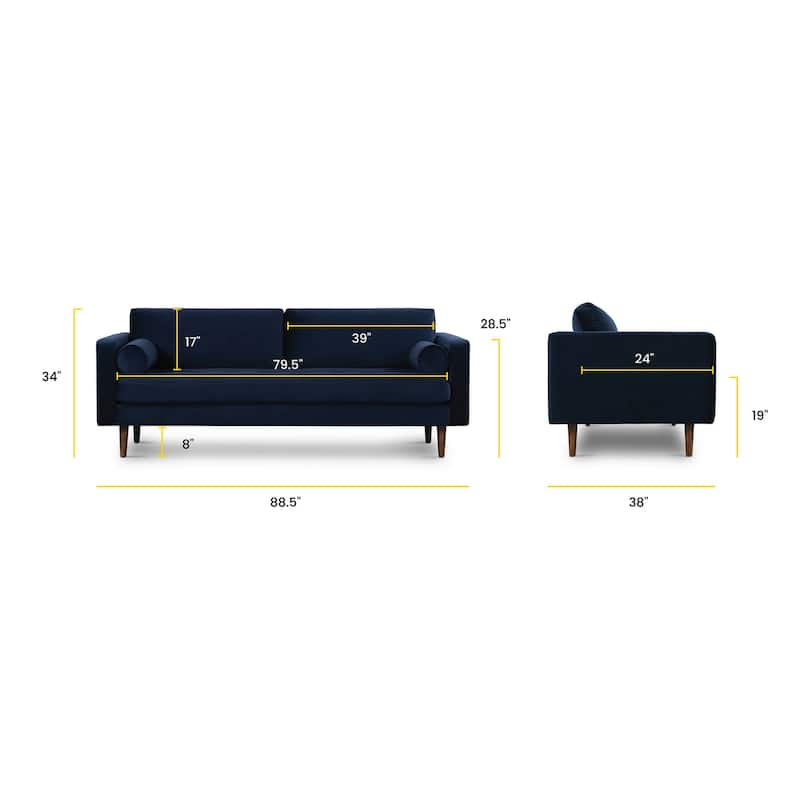 Poly & Bark Napa 72" Velvet Fabric Sofa