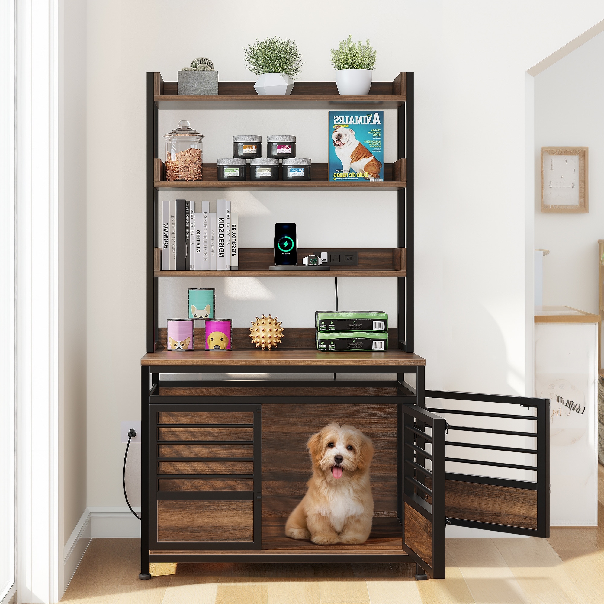 Dog hot sale kennel bookshelf