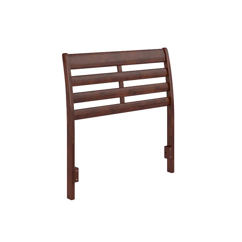 Solid Wood Headboard Twin Size - Walnut Finish, USB Charger, Modern Bedroom Decor