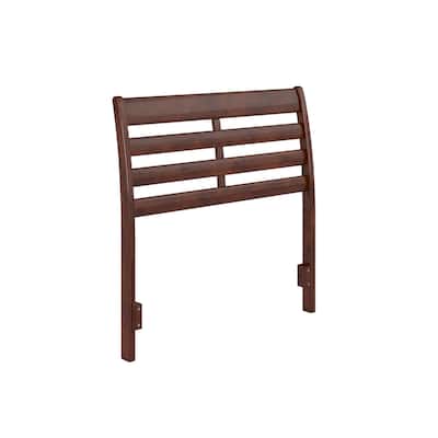Solid Wood Headboard Twin Size - Walnut Finish, USB Charger, Modern Bedroom Decor