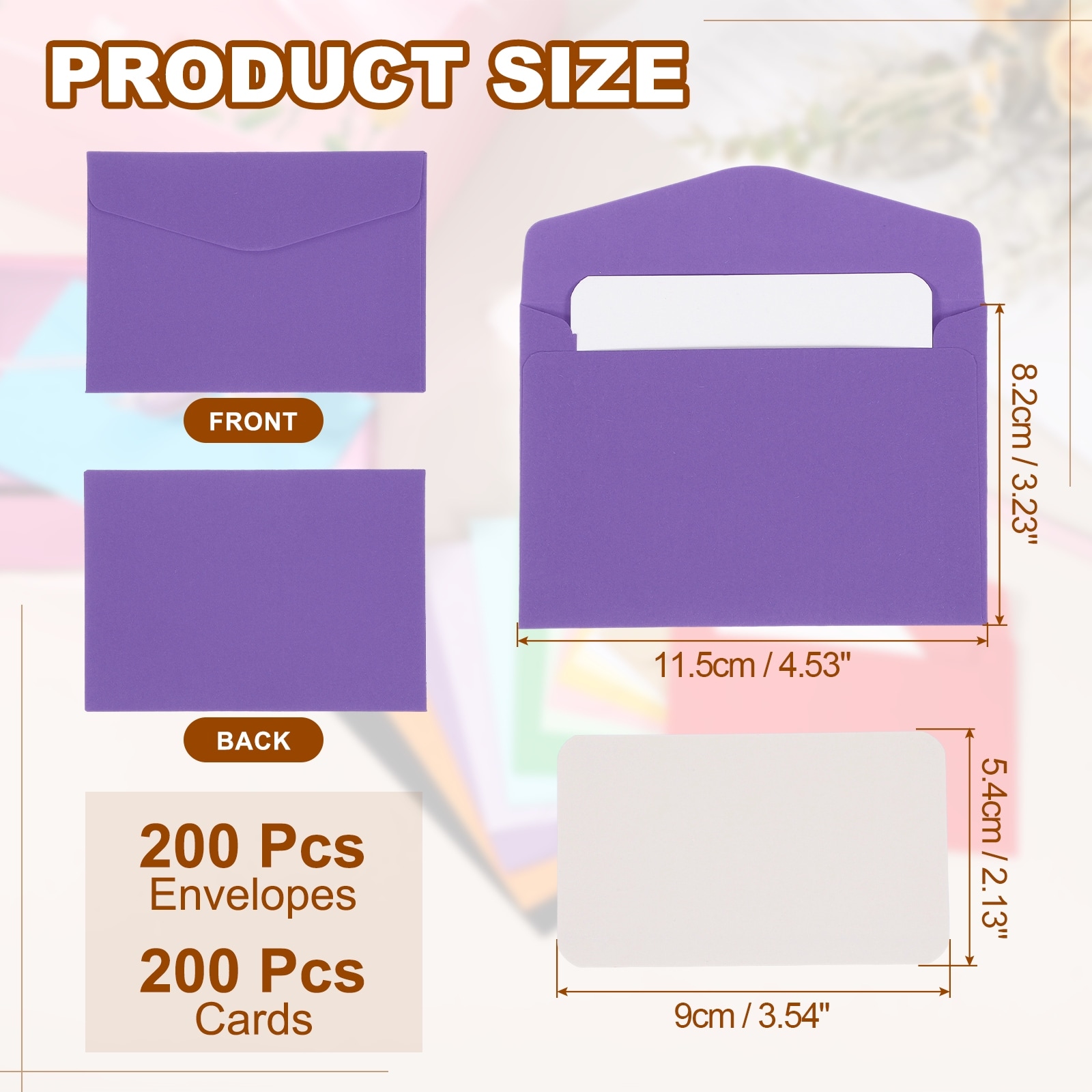 Mini Envelopes with Blank Cards, Blank Note Cards and Envelopes for Gift Wedding Invitation Graduation Holiday Thanksgiving Day