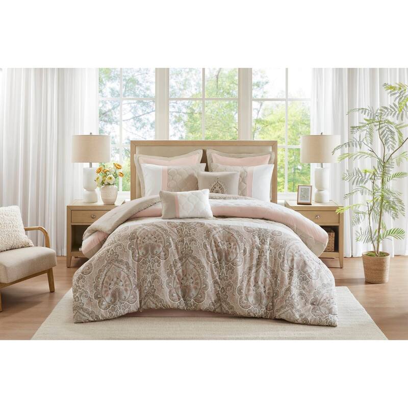 510 Design Josefina 8 Piece Comforter Set - Blush - California King