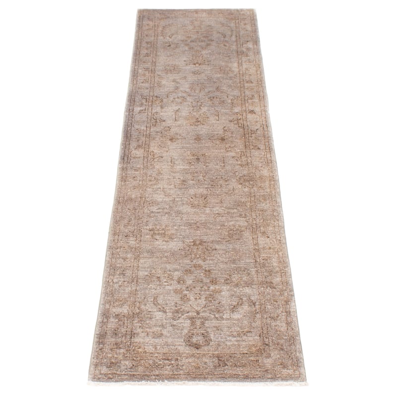 ECARPETGALLERY Hand-knotted Vibrance Grey Wool Rug - 2'4 x 9'8