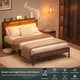preview thumbnail 79 of 94, Farmhouse Wood Platform Bed Frame with Charged Station and LED Lights