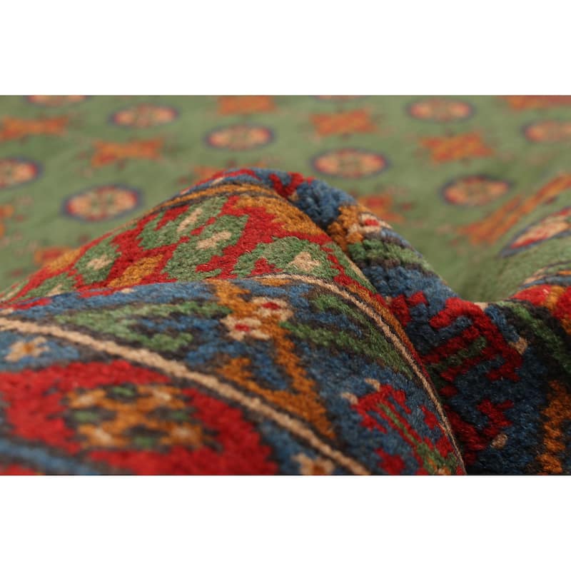 ECARPETGALLERY Hand-knotted Uzbek Kargahi Green Wool Rug - 5'6 x 8'0