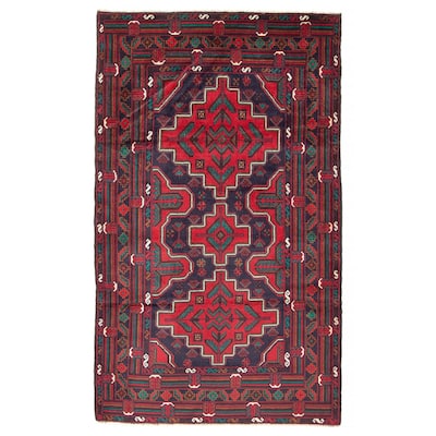 ECARPETGALLERY Hand-knotted Teimani Navy Wool Rug - 4'1 x 6'10